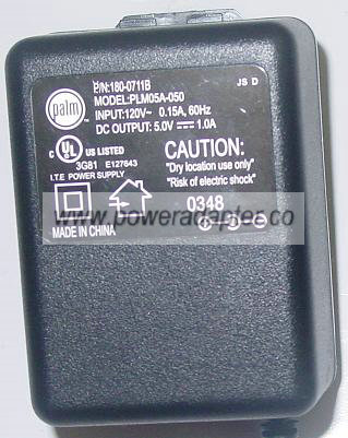PALM PLM05A-050 AC ADAPTER 5VDC 1A POWER SUPPLY FOR PALM PDA DO