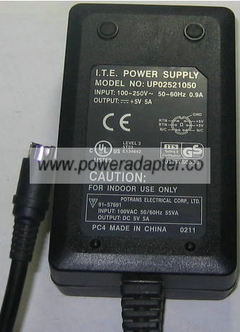 POTRANS I.T.E. UP02521050 AC Adapter 5V DC 5A 6Pin SWITCHING POW