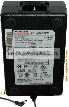 POWER SOLVE PSG60-24-04 AC ADAPTER 24VA 2.5A I.T.E POWER SUPPLY