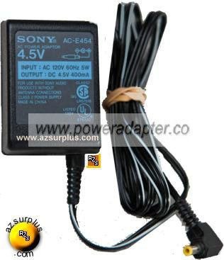 SONY AC-E454 AC ADAPTER 4.5VDC 400mA Power Supply Walkman AUDIO