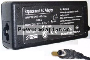 3892A300 AC ADAPTER 19.5VDC 3.34A NEW 1x5x7.2x12.6mm STRAIGHT
