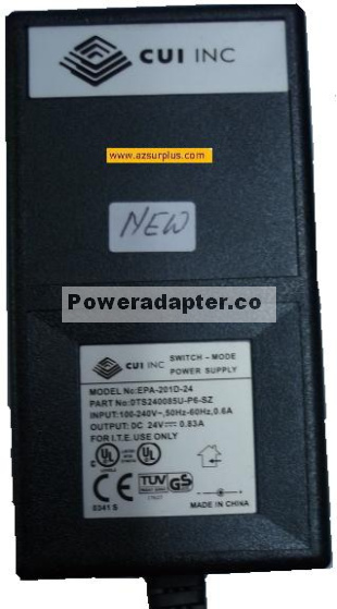 CUI Inc EPA-201D-24 AC ADAPTER 24VDC 0.83A APC Switch Mode Power