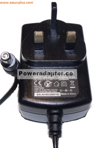 FLYPOWER SPS30-12.0-2000 AC ADAPTER 12VDC 2A Used -( )- 2.1x5.5m