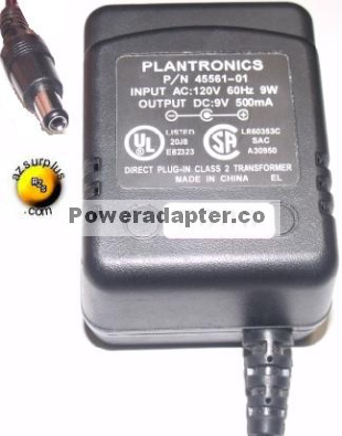 Plantronics DPX411427 AC ADAPTER 12VDC 1A -( )- 2x5.5mm 120vac U