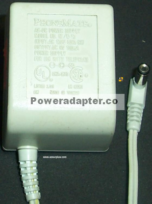 PhoneMate M/N-12 AC ADAPTER 9VDC 100mA CHARGER Power Supply Phon