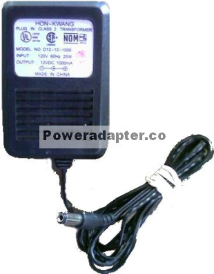 HON-KWANG D12-10-1000 AC Adapter 12V DC 1000mA Router Power supp