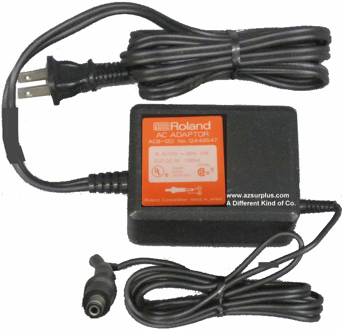 ROLAND ACB-120 AC ADAPTER 9Vdc 1200mA 1.2A Used 2x5mm (-) 120