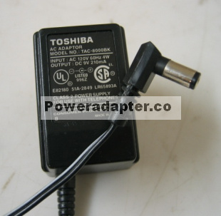 Toshiba TAC-8000BK AC Adapter 9VDC 210mA Power Supply FT-8006 fo