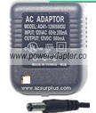 AD41-1200500DU AC ADAPTER 12VDC 0.5A -( )- 2x5.5mm 120vac 500mA