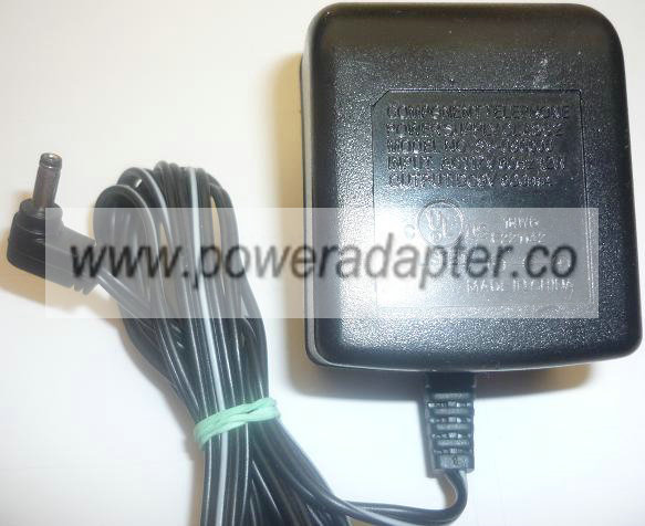 COMPONENT TELEPHONE SY-090600 AC ADAPTER 9VDC 600mA used -(+) 1x