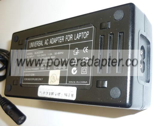 UNIVERSAL SCAC2004 AC ADAPTER 12V 15VDC 4A USED -(+) POWER SUPPL
