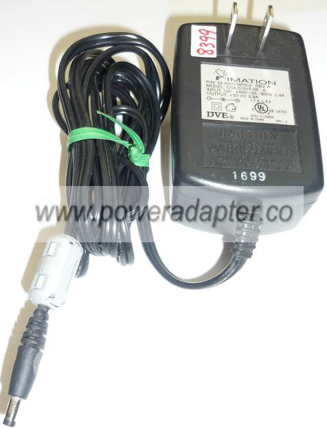 IMATION DSA-0151F-05 AC ADAPTER 5VDC 2.8A USED -(+) 1.7x4mm DVE - Click Image to Close