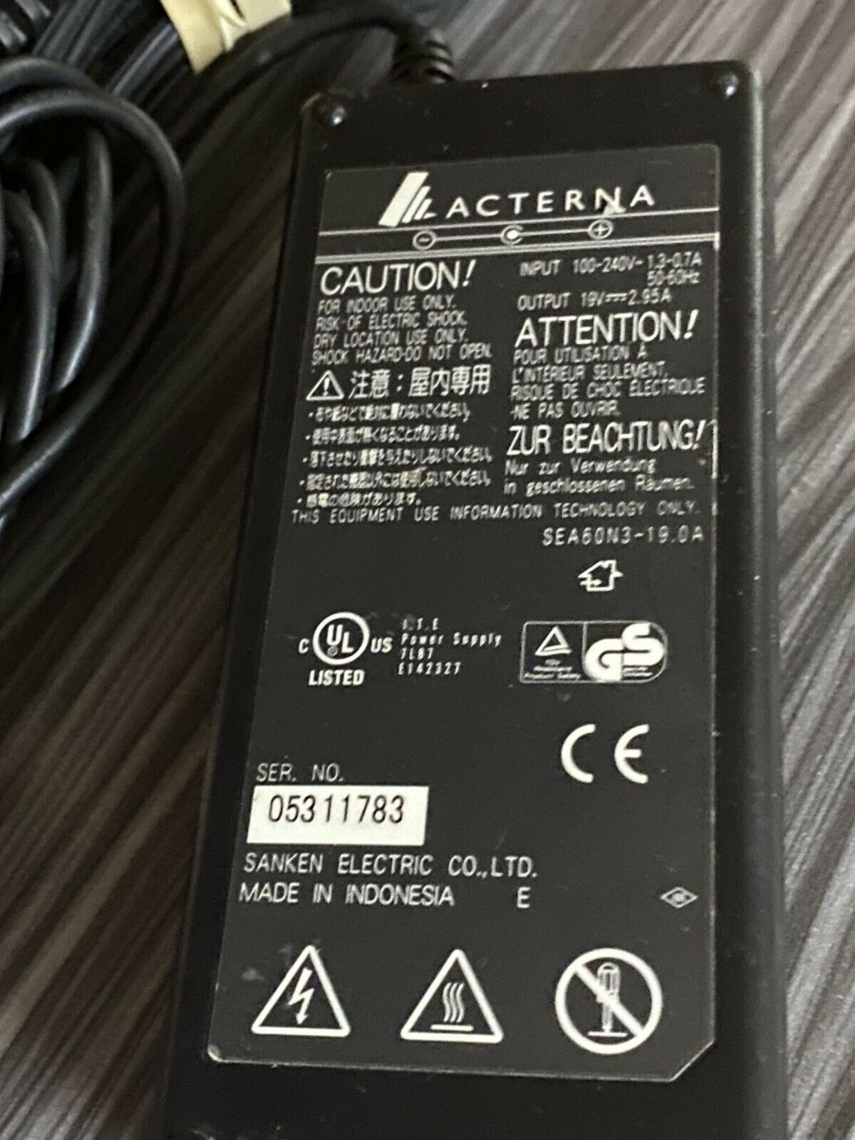 Genuine JDSU SEA60N3-19A Acterna AC Adapter Charger 19V 2.95A w/P.Cord OEM MPN: Does not apply Voltage: 19 V Comp