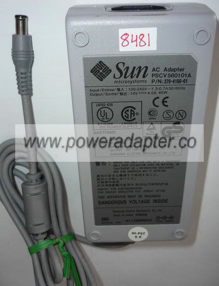 SUN PSCV560101A AC ADAPTER 14VDC 4A Used -(+) 1x4.4x6mm SAMSUNG
