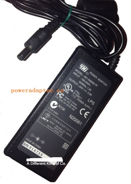 YHI 001-242000-TF AC ADAPTER 24VDC 2A New without Package -(+)-