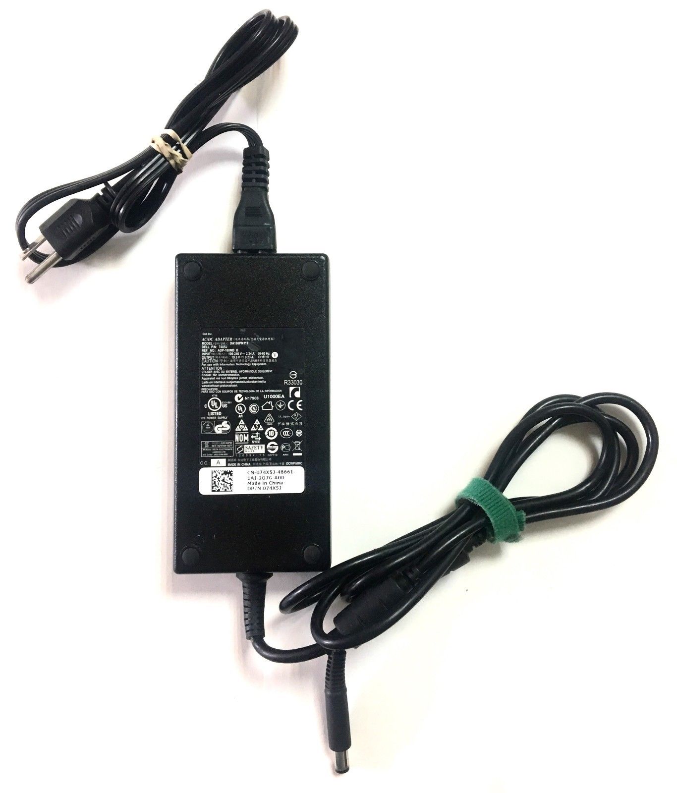 Genuine Dell 180w Laptop AC Power Adapter Charger Alienware, mixed Compatible Brand: For Dell Type: AC/Standard MP