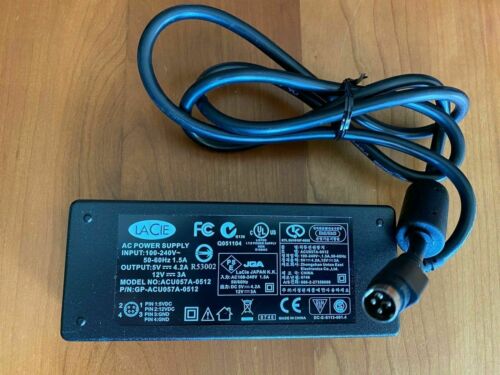 Genuine 4-Pin LACIE ACU057A-0512 Hard Drive AC DC Adapter Power Charger Supply Brand: LaCie MPN: CHARGER POWER SUPPLY w