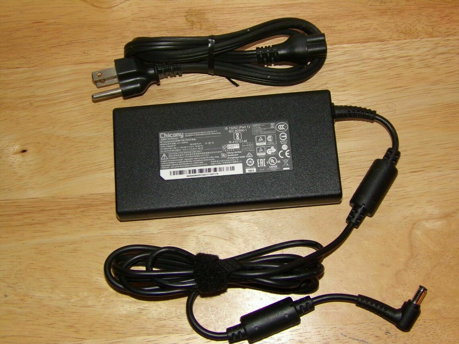New Original Chicony 19.5V 9.23A AC Adapter for MSI GV62 8RE-015US Gaming Laptop Country/Region of Manufacture: China