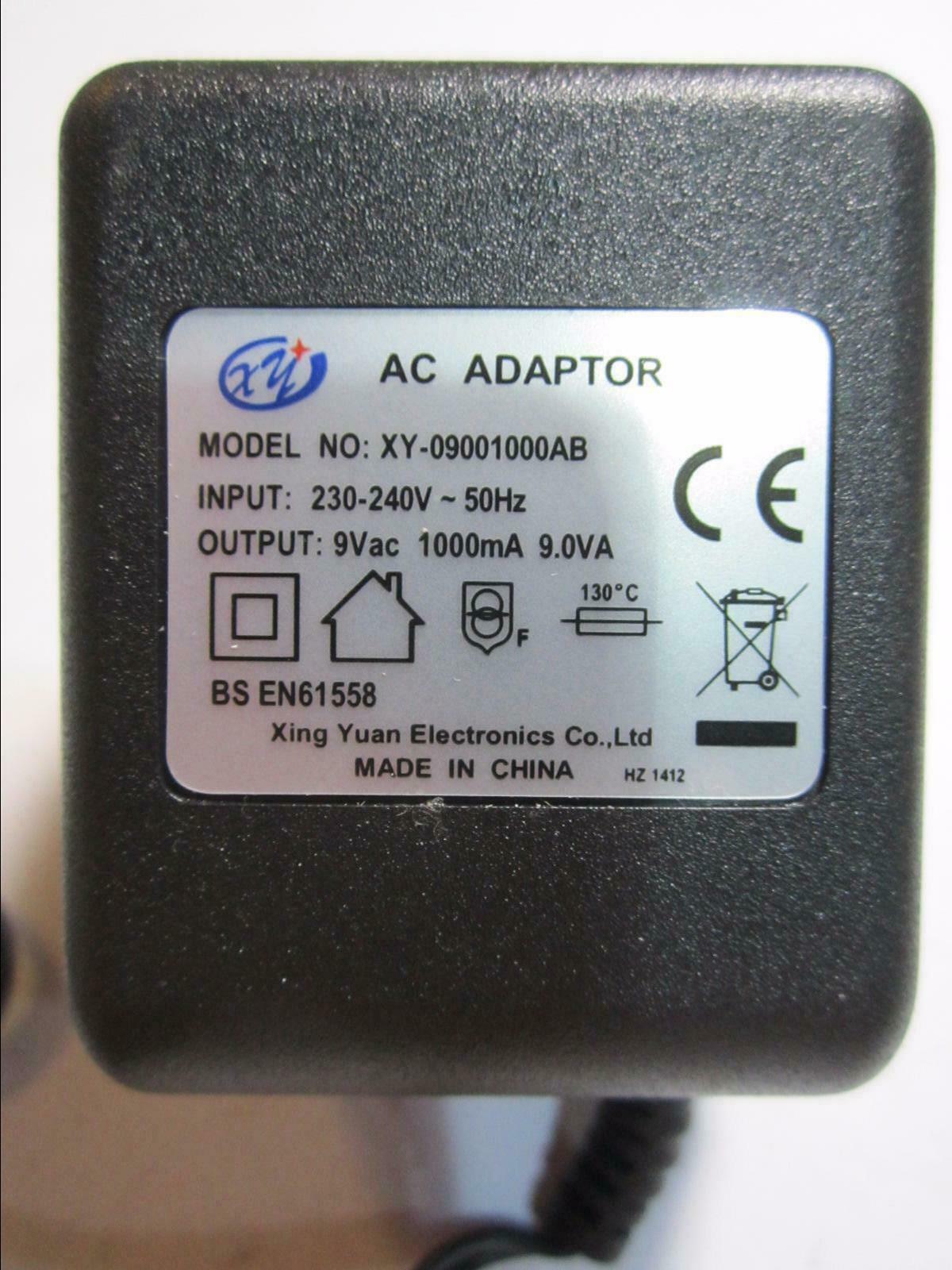 XY-09001000AB 5.5mm 2.1mm Replacement for Sino-American Model A30910BC AC-AC Adapter 9V 1A Output Current: 1A MPN: BAYD