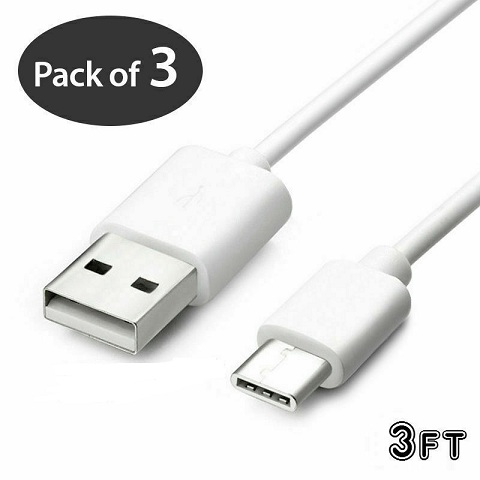3 Pack USB-C to USB-A Cable Fast Charge Type C Charging Cord Rapid Sync Charger Design/Finish: PVC Compatible Brand: