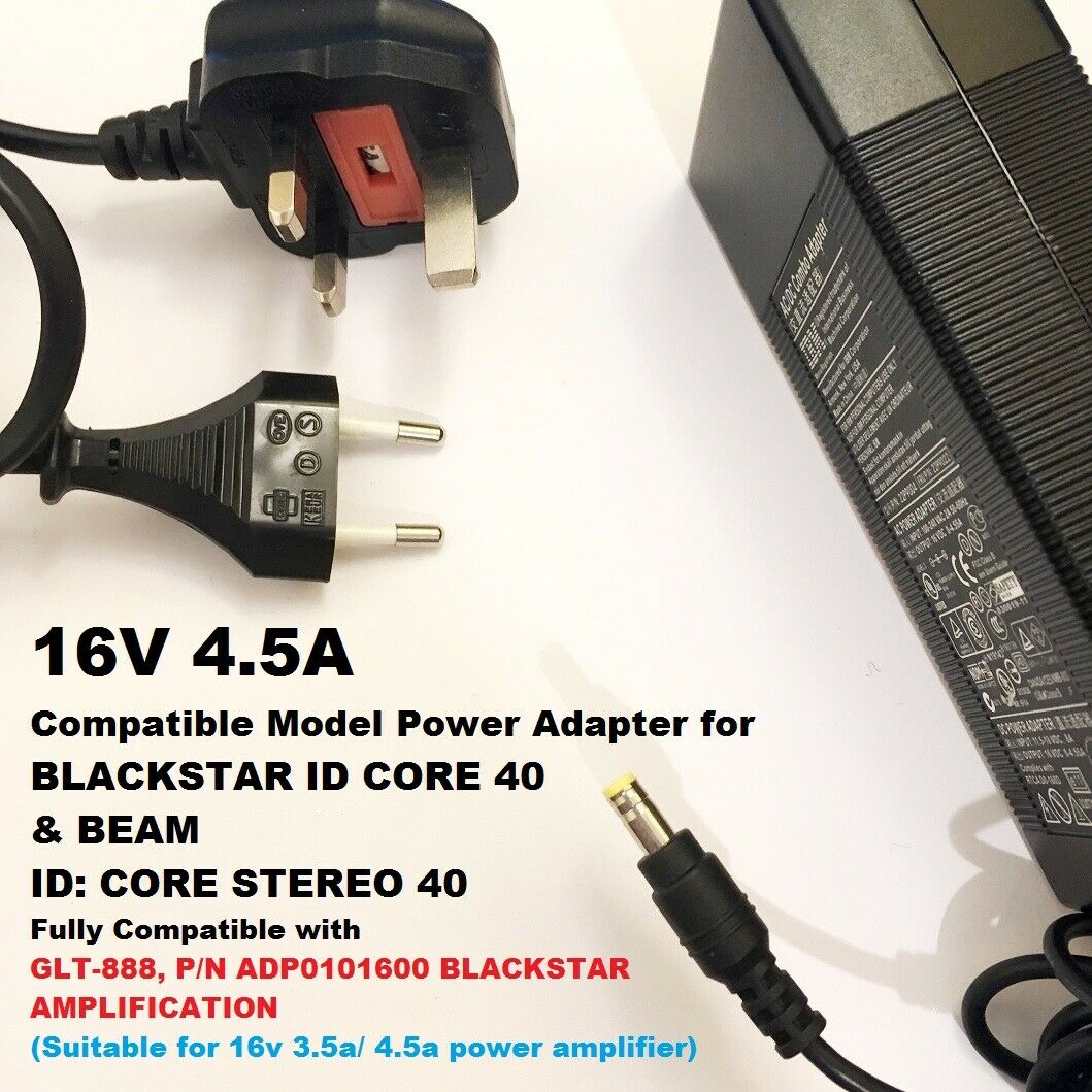 16V Compatible Power Supply Adapter for BLACKSTAR ID CORE 40 & BEAN 16V Compatible Power Supply Adapter for BLACKSTAR