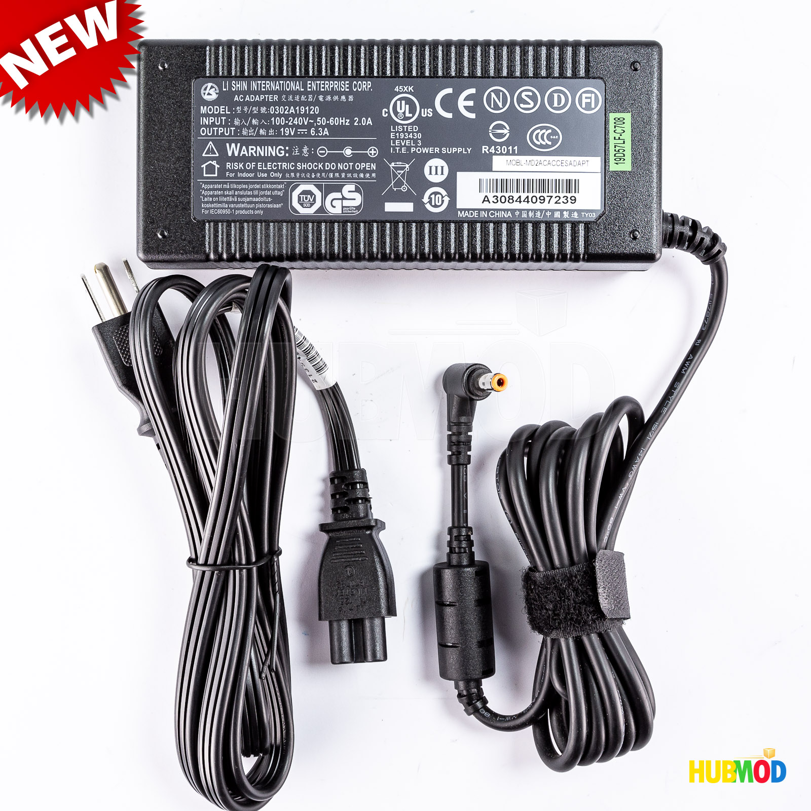 NEW Original ALIENWARE AREA-51 M15X-R1 M15XR1 19V 6.3A AC Power Charger Adapter Brand: LI SHIN Max. Output Power: 12