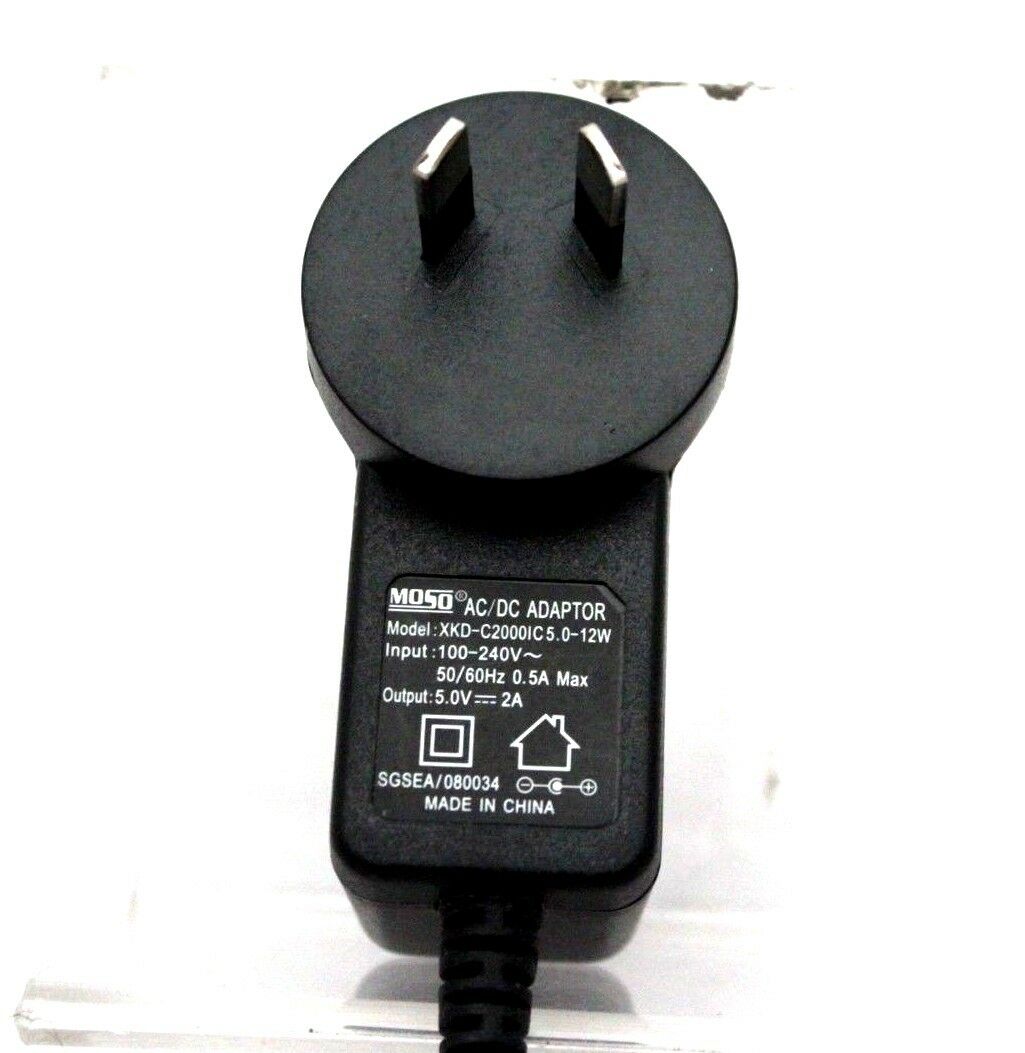 MOSO AC/DC Adapter Charger XKD-C2000IC 5.0V 2A Features: Wall Charger Brand: Moso Character Family: WALL-E Compatibl