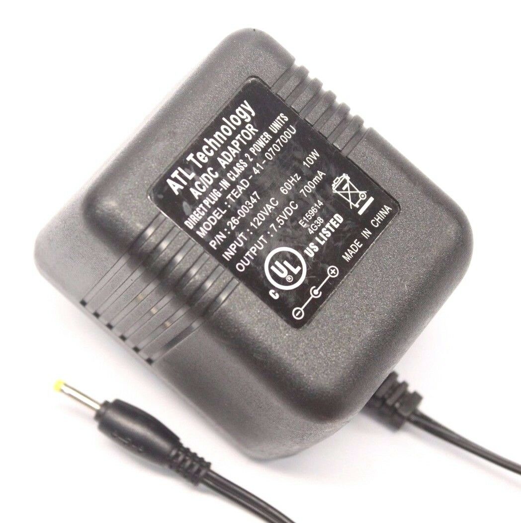 ATL TEAD-41-070700U Plug-In Class 2 AC Power Supply Adapter Charger 7.5VDC 700mA Type: Adapter MPN: Does Not Apply