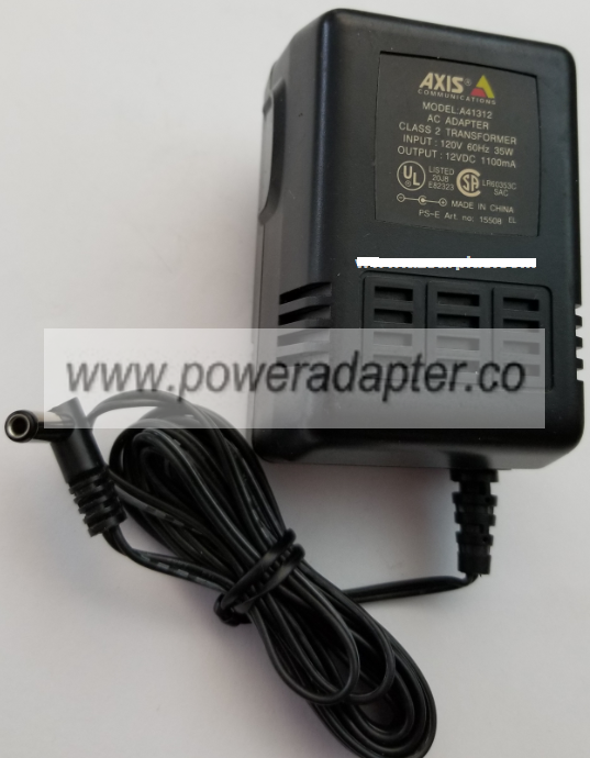 AXIS A41312 AC ADAPTER 12VDC 1100mA USED -(+) 2.5x5.5x13mm 90°