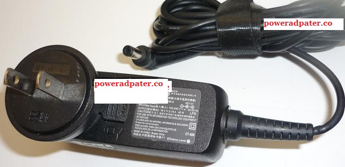 CHICONY W10-040N1A AC ADAPTER 19VDC 2.15A 40W USED -(+) 1.5x5.5