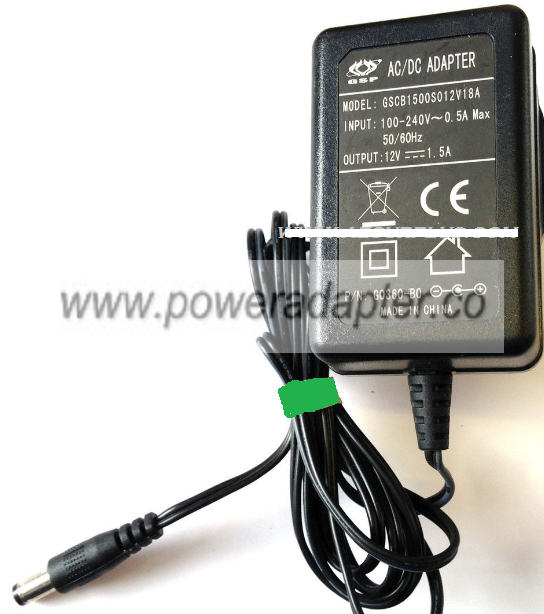 GSP GSCU1500S012V18A AC ADAPTER 12VDC 1.5A USED -(+) 2x5.5x10mm