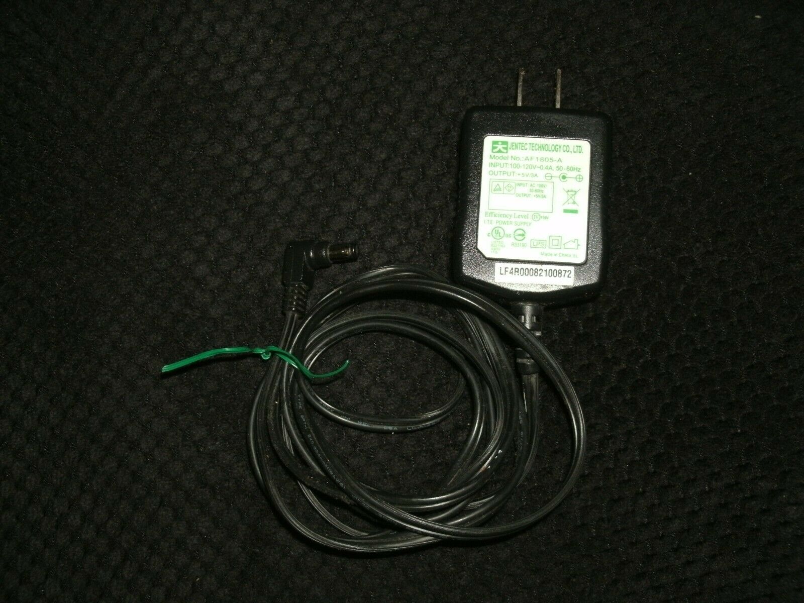 Jentec Technology AC Adapter Power Supply 5V 3A Model Number AF1805-A Type: Power Cord Features: Flat Cable Cable L
