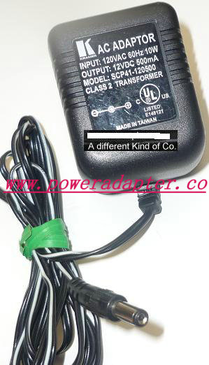 KRAMER SCP41-120500 AC ADAPTER 12VDC 500mA 5.4VA USED -( ) 2x5.5