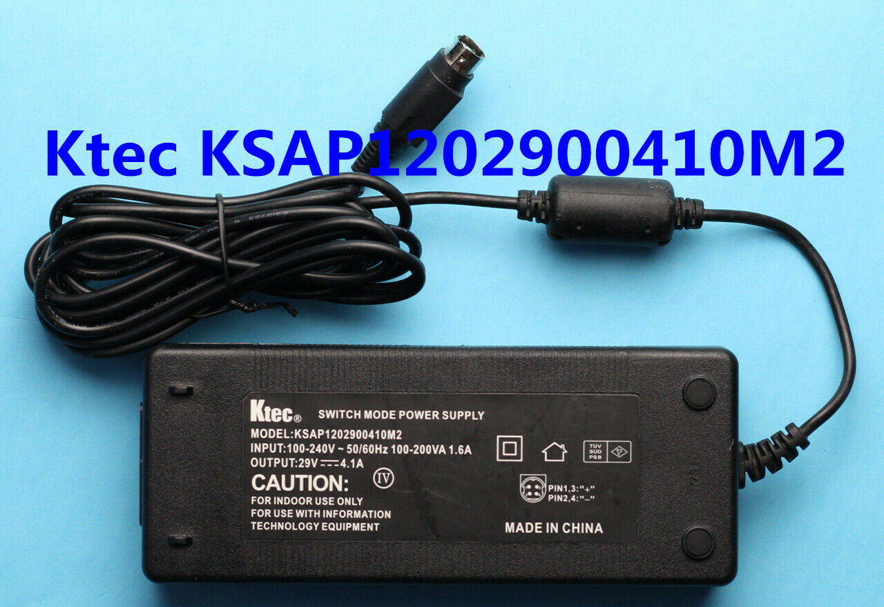 AC Adapter Ktec KSAP1202900410M2 29V 4.1A Power Supply Cord Left is positive, right is negative MPN: Does Not Apply MO