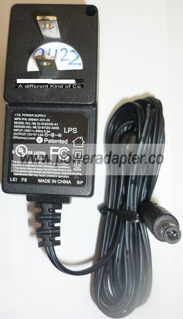 LEI ML12-6120100-A1 AC ADAPTER 12VDC 1A USED -(+) 2.5x5.5x9mm
