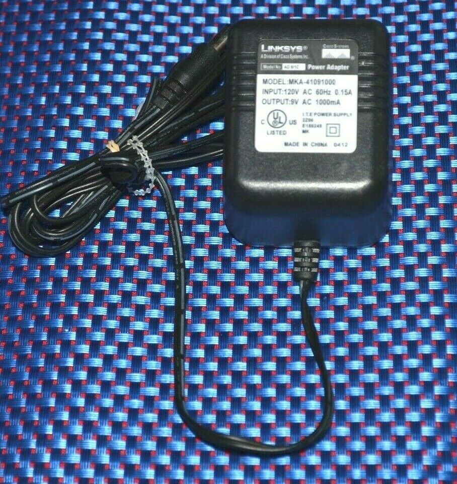 Linksys AC Power Adapter Supply Charger MKA-41091000 9V Original OEM Wall Plug Country/Region of Manufacture: China Out