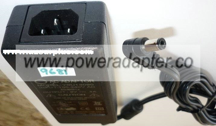 REPLACEMENT YSU18090 AC ADAPTER 9VDC 4A USED -(+) 2.5x5.5x9mm