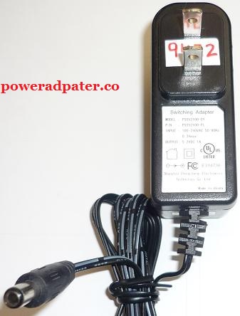 SHANGHAI PS052100-DY AC ADAPTER 5.2VDC 1A USED (+) 2.5x5.5x10mm