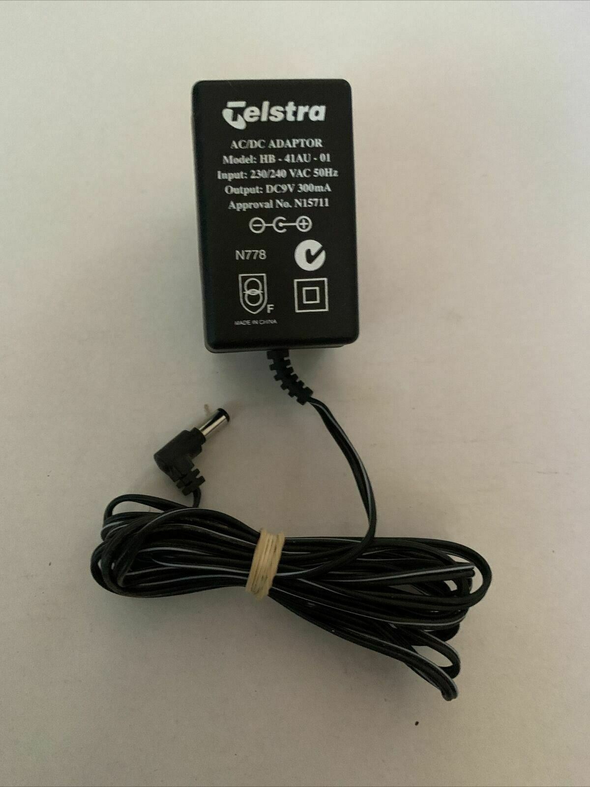 Genuine Telstra HB-41AU-01 AC Adaptor 9v 300mA Colour: Black Compatible Brand: For Telstra Type: AC/DC Adapter Fe