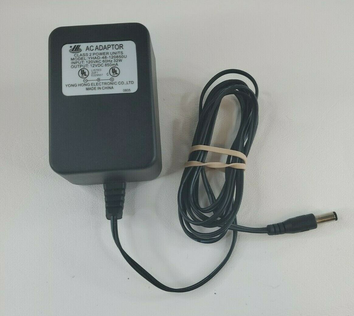 12V 850mA Yong Hong Electronic AC Power Adaptor - Yong Hong YHAD-48-120850U Country/Region of Manufacture: China Conne