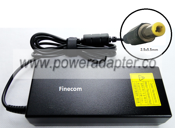 Finecom PA-1121 AC Adapter 19VDC 6.32A 2.5x5.5mm -(+) 120W Power