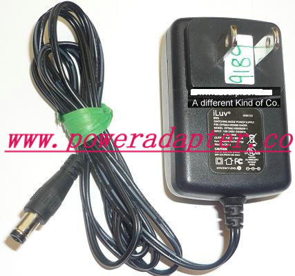 iLUV DYS062-090080W-1 AC ADAPTER 9VDC 800mA USED -( ) 2x5.5x9.7m - Click Image to Close
