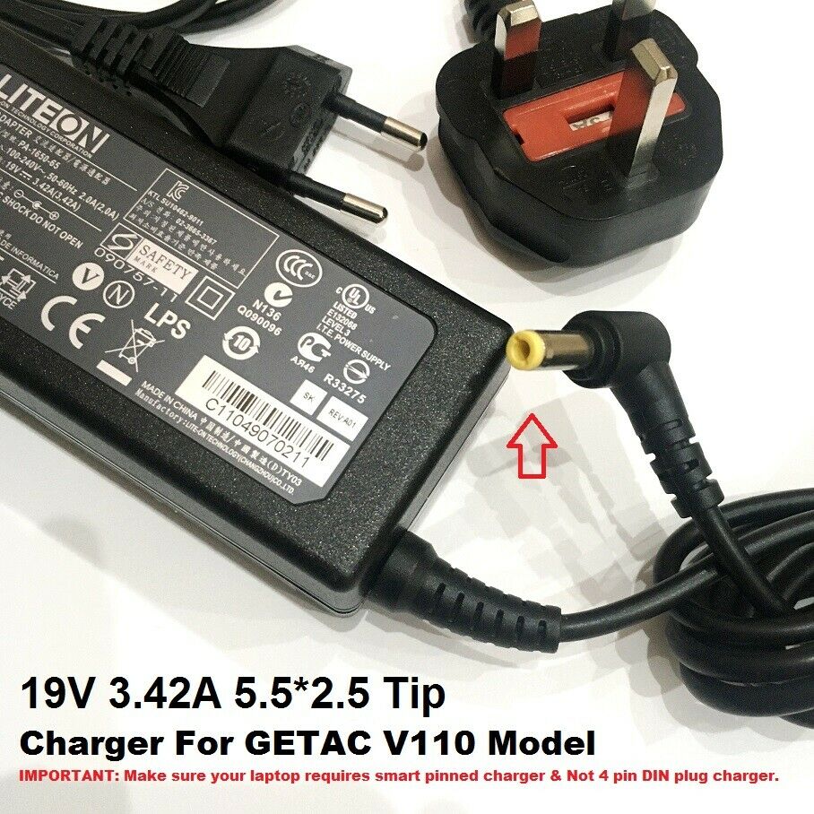 19V 3.42A Power Adapter/ Charger for Getac V110 Model, 5.5*2.5 Product Description 19V 3.42A Power Adapter/ Charger fo
