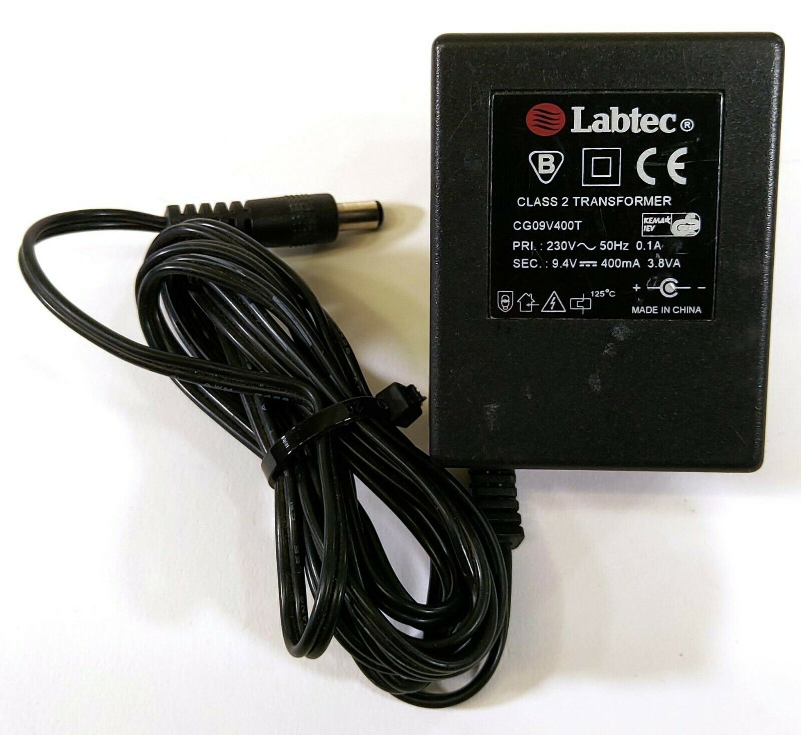 Labtec CG09V400T Transformer AC/DC Adapter 9.4V 400mA Original Charger D437 Output Current: 400 mA Compatible Brand: