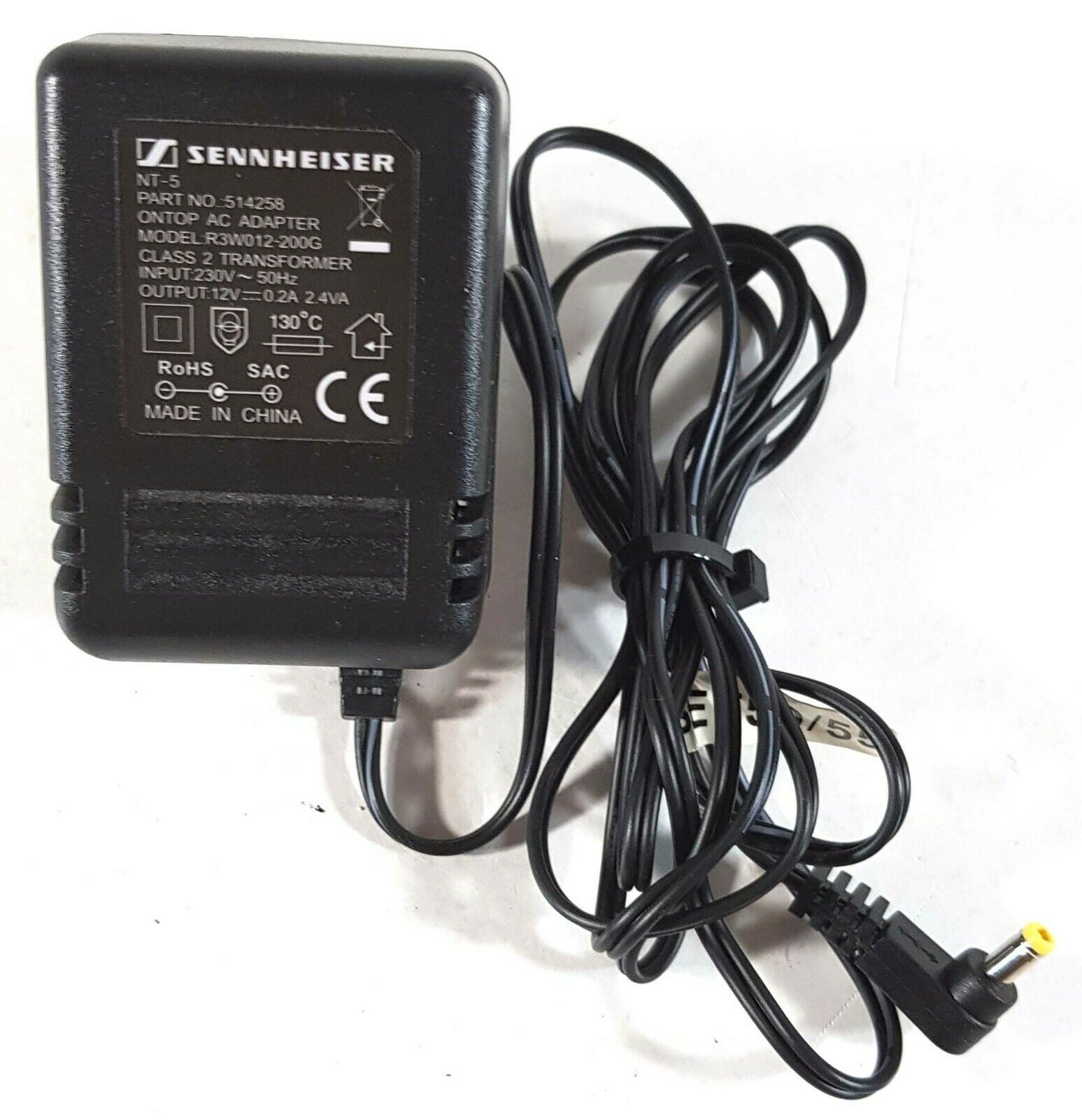 Sennheiser R3W012-200G AC Power Adapter 12V 0.2A Genuine 514258 Supply Output Current: 0.2 A Compatible Brand: For Se