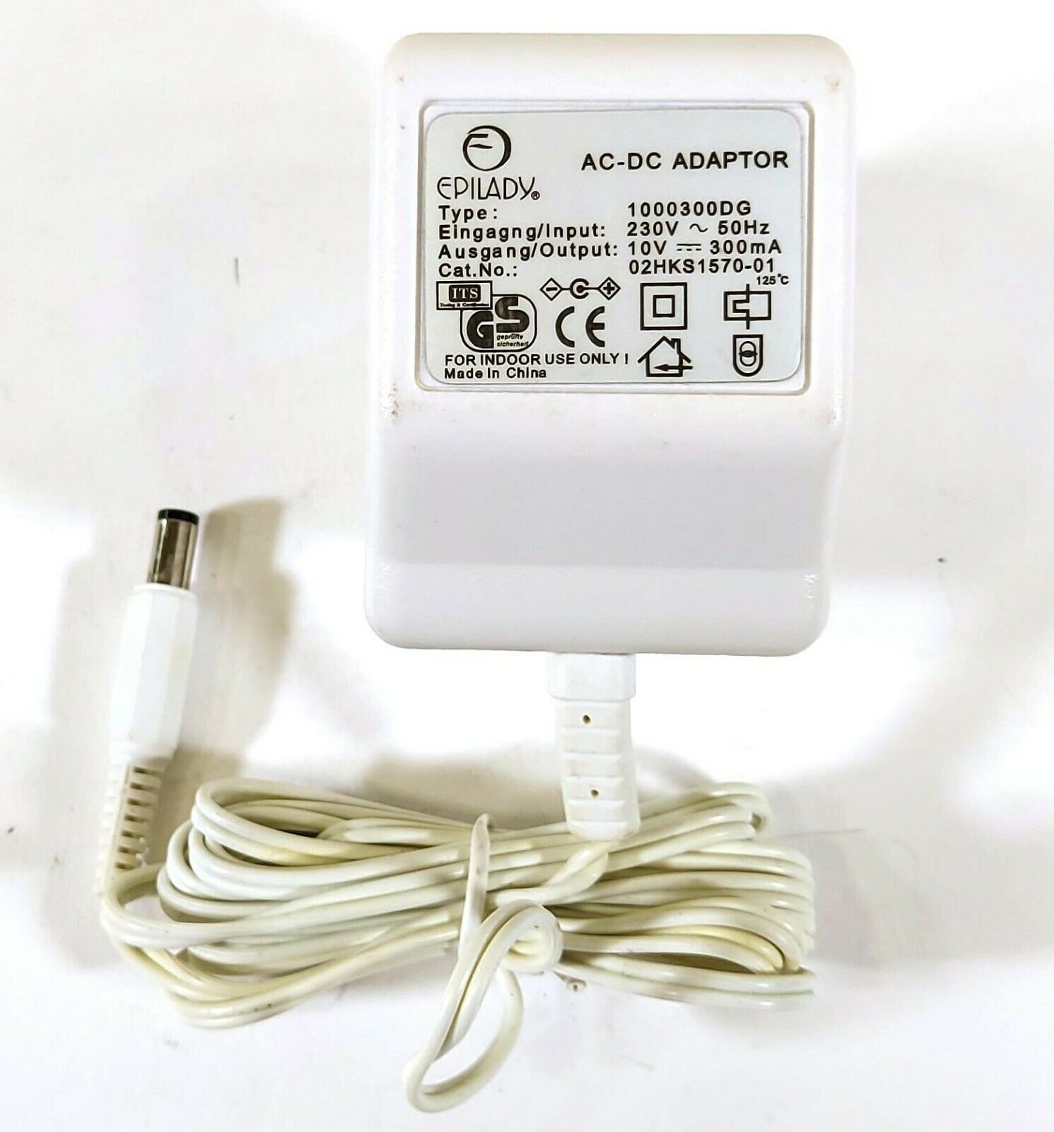 GS Epilady 1000300DG AC/DC Adapter 10V 300mA Original Charger Power Supply D274 Output Current: 300 mA Compatible Bran