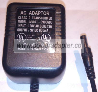 MW41-0900600 AC ADAPTER 9VDC 600mA new-(+)- 2 x 5.5 x 12mm MW41-0900600 AC ADAPTER 9VDC 600mA new -(+)- 2 x 5.5 x 12mm