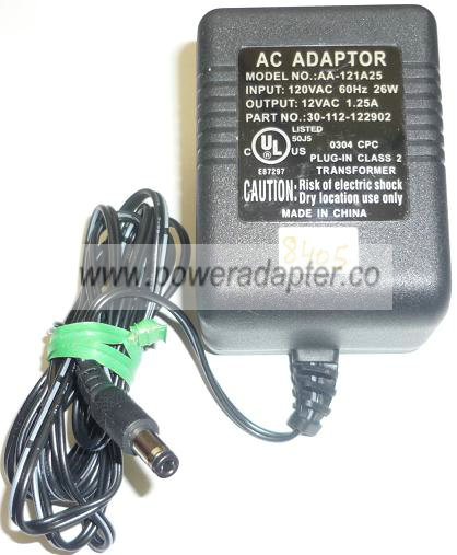 AA-121A25 AC ADAPTER 12VAC 1.25A USED ~(~) 2.5x5.5mm ROUND BARRE