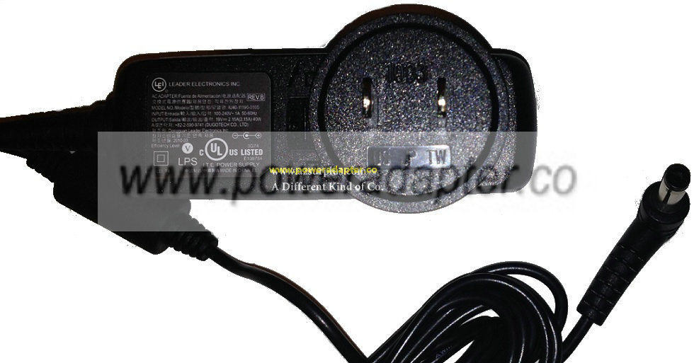 LEI IU40-11190-010S AC ADAPTER 19VDC 2.15A 40W -(+) 1.2x5mm LEI IU40-11190-010S AC ADAPTER 19VDC 2.15A 40W Used -(+)