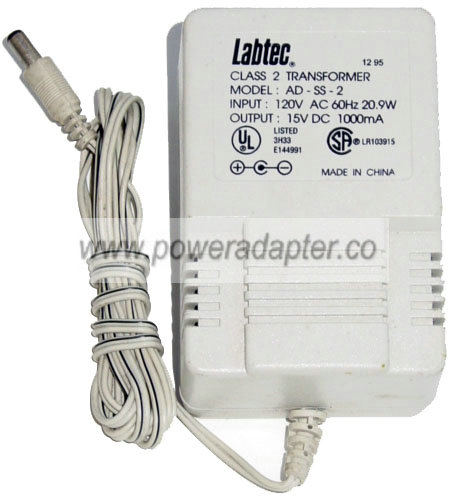 LABTEC AD-SS-2 AC ADAPTER 15VDC 1000mA New +(-) 2x5.5mm STRAIGHT ROUND BARREL SPEAKER POWER SUPPLY